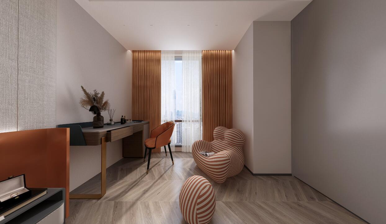 聯(lián)發(fā)欣悅?cè)A庭現(xiàn)代輕奢風格裝修  加入了強大的儲物功能，富有人文氣息。